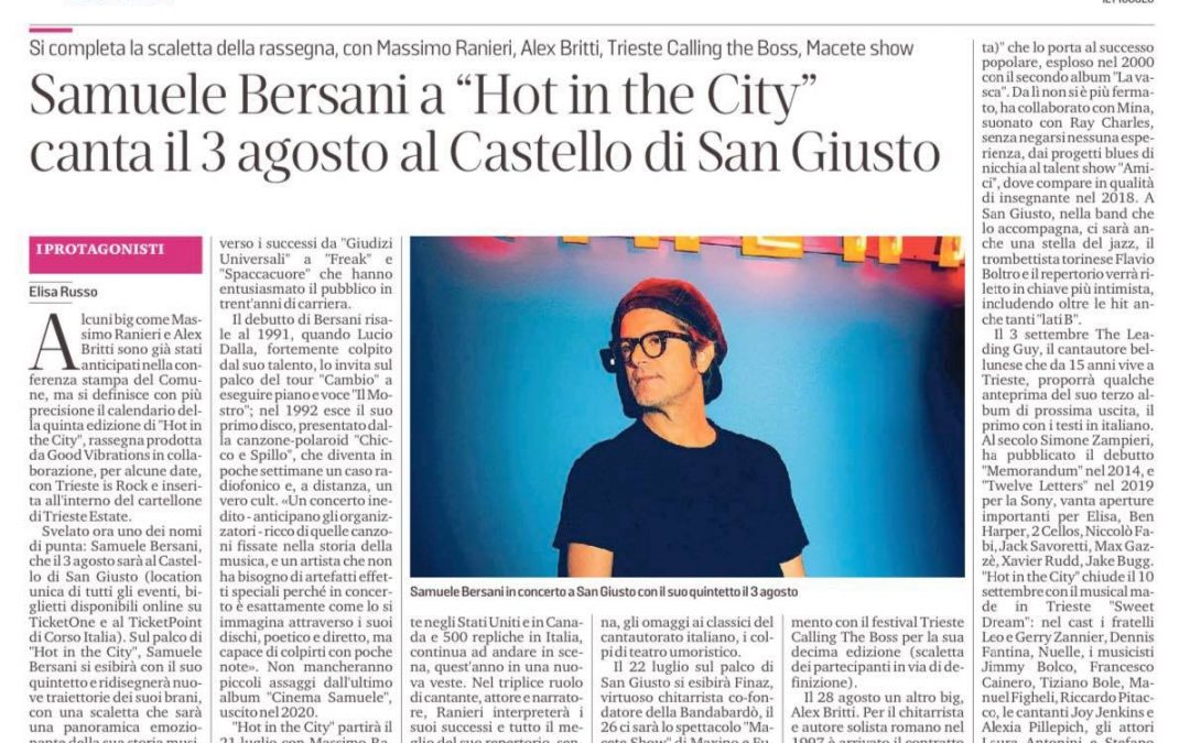 Samuele Bersani a Hot In The City
